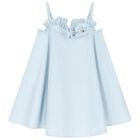 Girls Blue Flower Dress, 2, hi-res