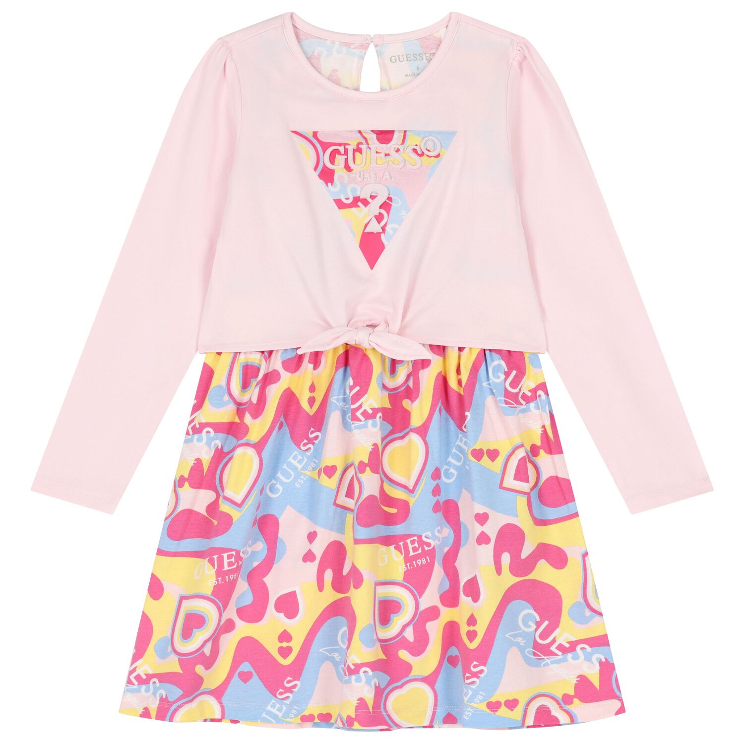 Girls Pink Logo Abstract Dress, 1, hi-res image number null