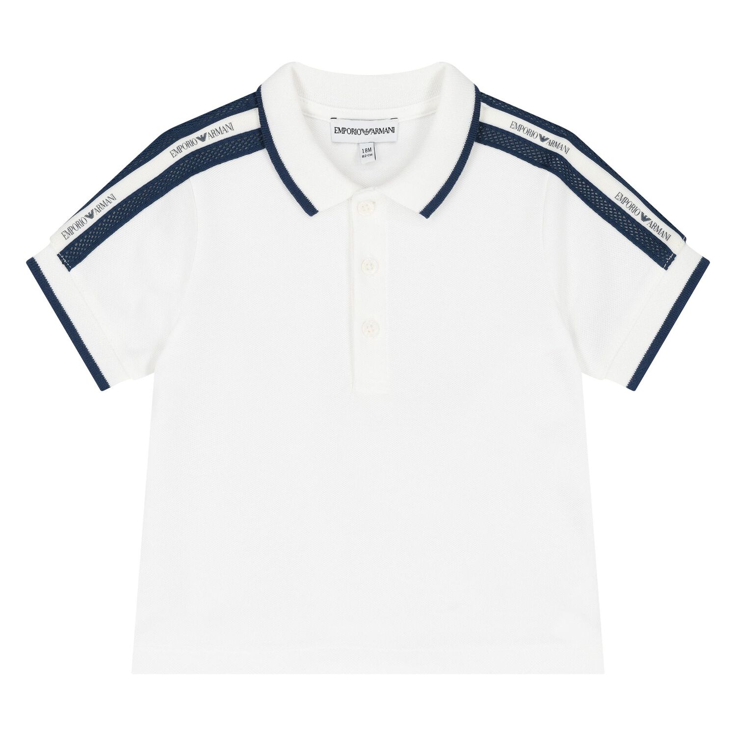 Younger Boys Ivory & Navy Blue Shorts Set, 1, hi-res