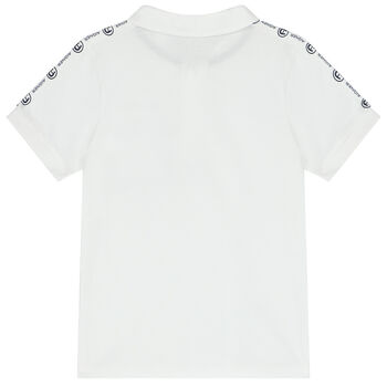 Boys White Logo Polo Shirt