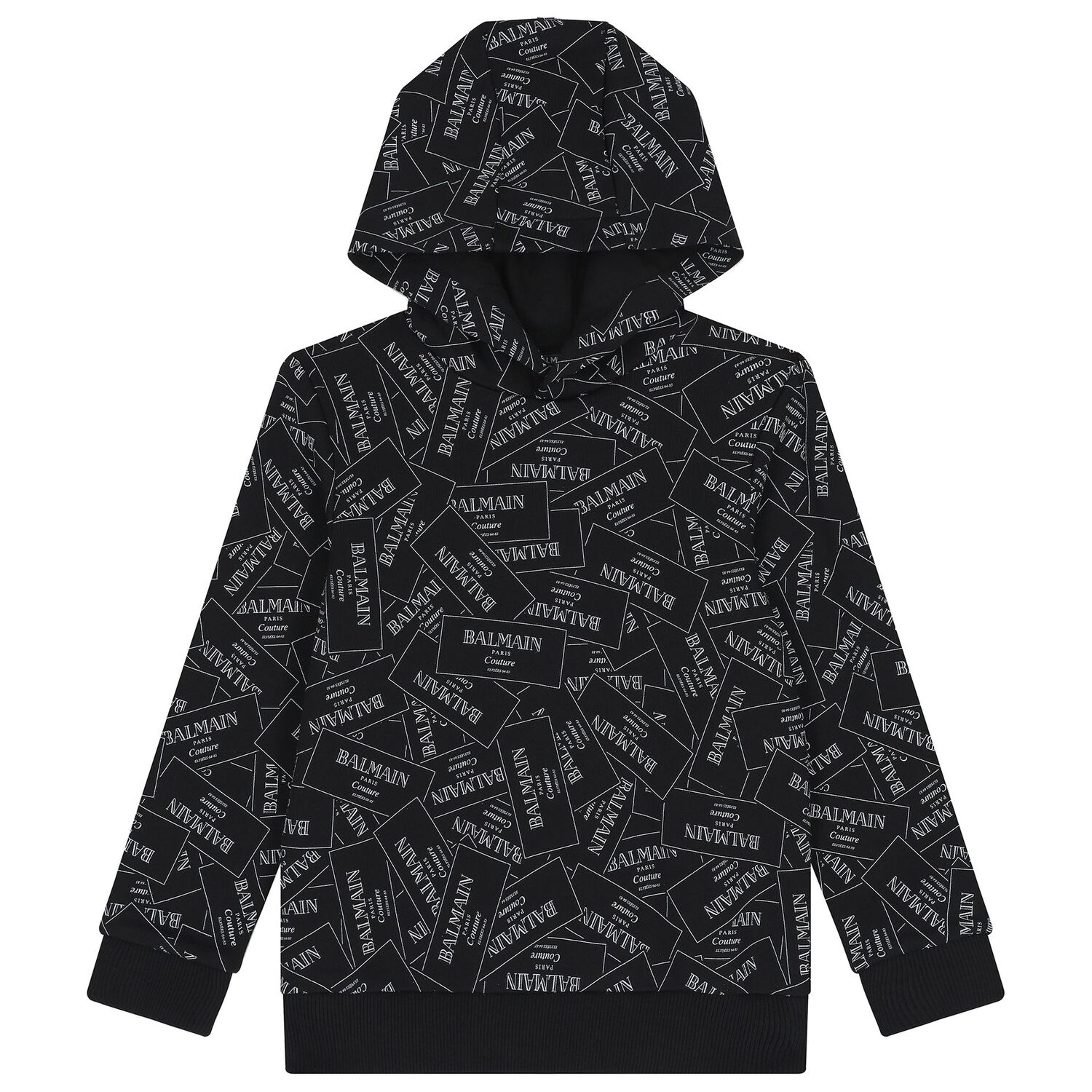 Black & White Logo Hooded Top, 1, hi-res