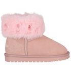 حذاء باللون وردي للبنات من الجلد المدبوغ والفراء الصناعي, 1, hi-res