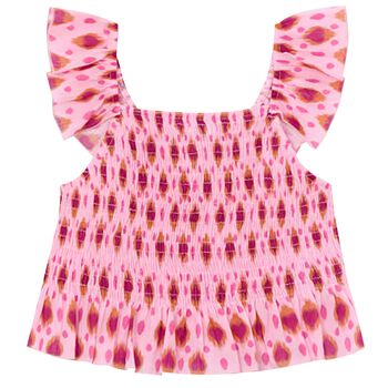 Girls Pink Ruffled Top