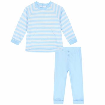 Baby Boys Blue & White Striped Tracksuit