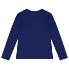 Girls Blue Polo Bear Long Sleeve Top, 1, hi-res