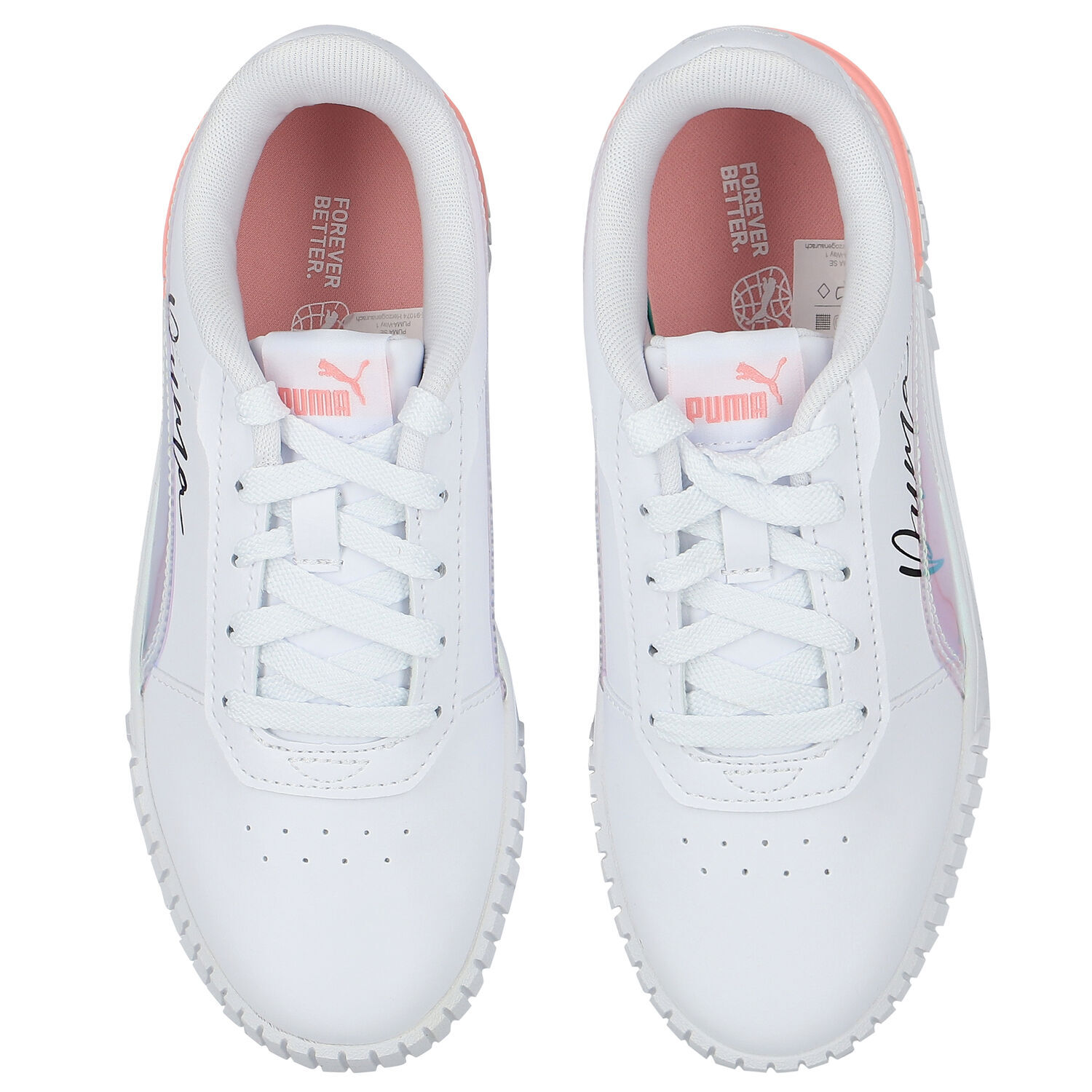 Girls White Carina Trainers, 1, hi-res