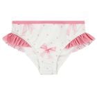 مايوه بكيني للبنات بفيونكة باللون الأبيض والوردي, 1, hi-res