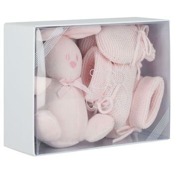 Baby Girls Pink Mittens & Booties Gift Set