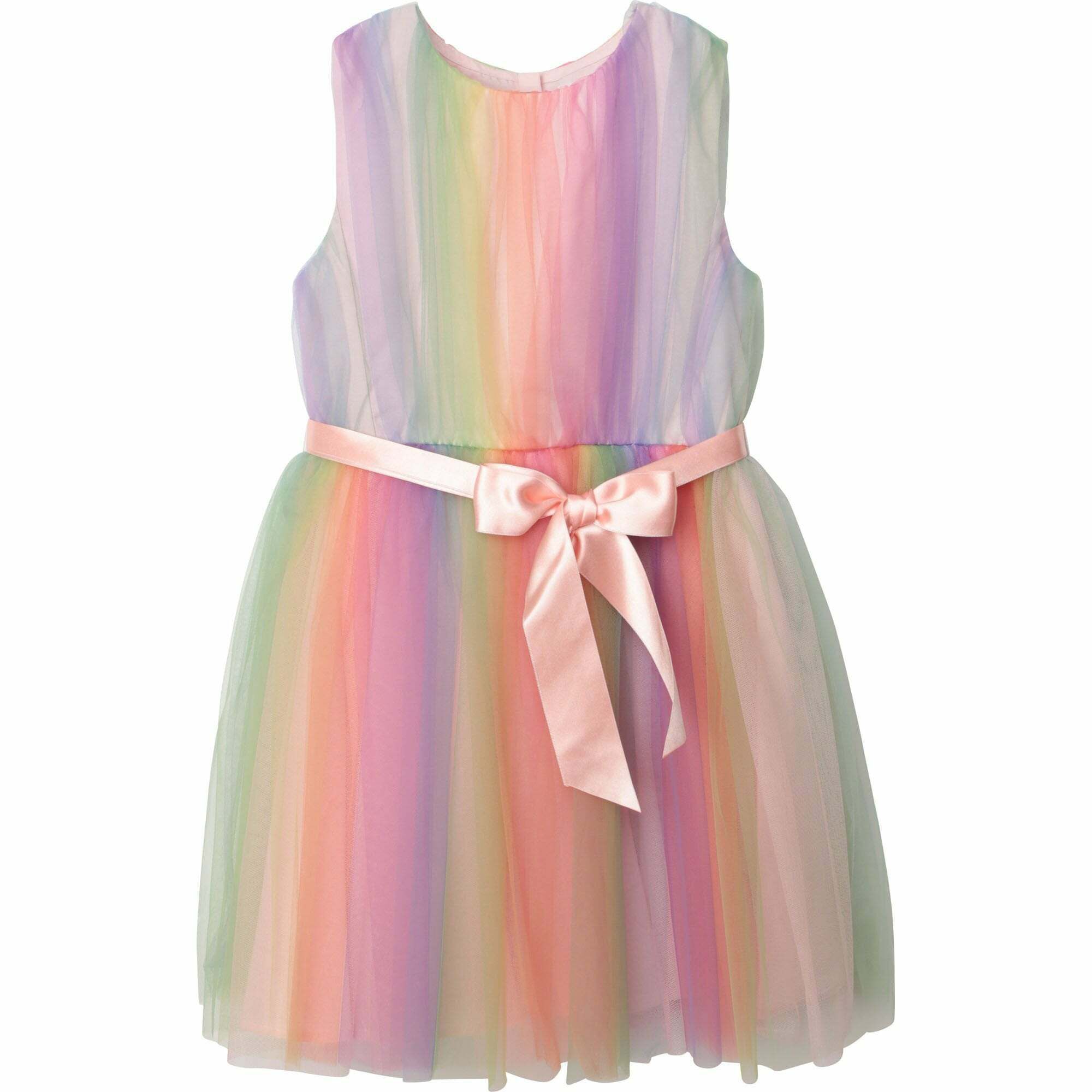 Girls rainbow tulle dress top