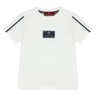 Younger Boys White Logo T-Shirt, 1, hi-res