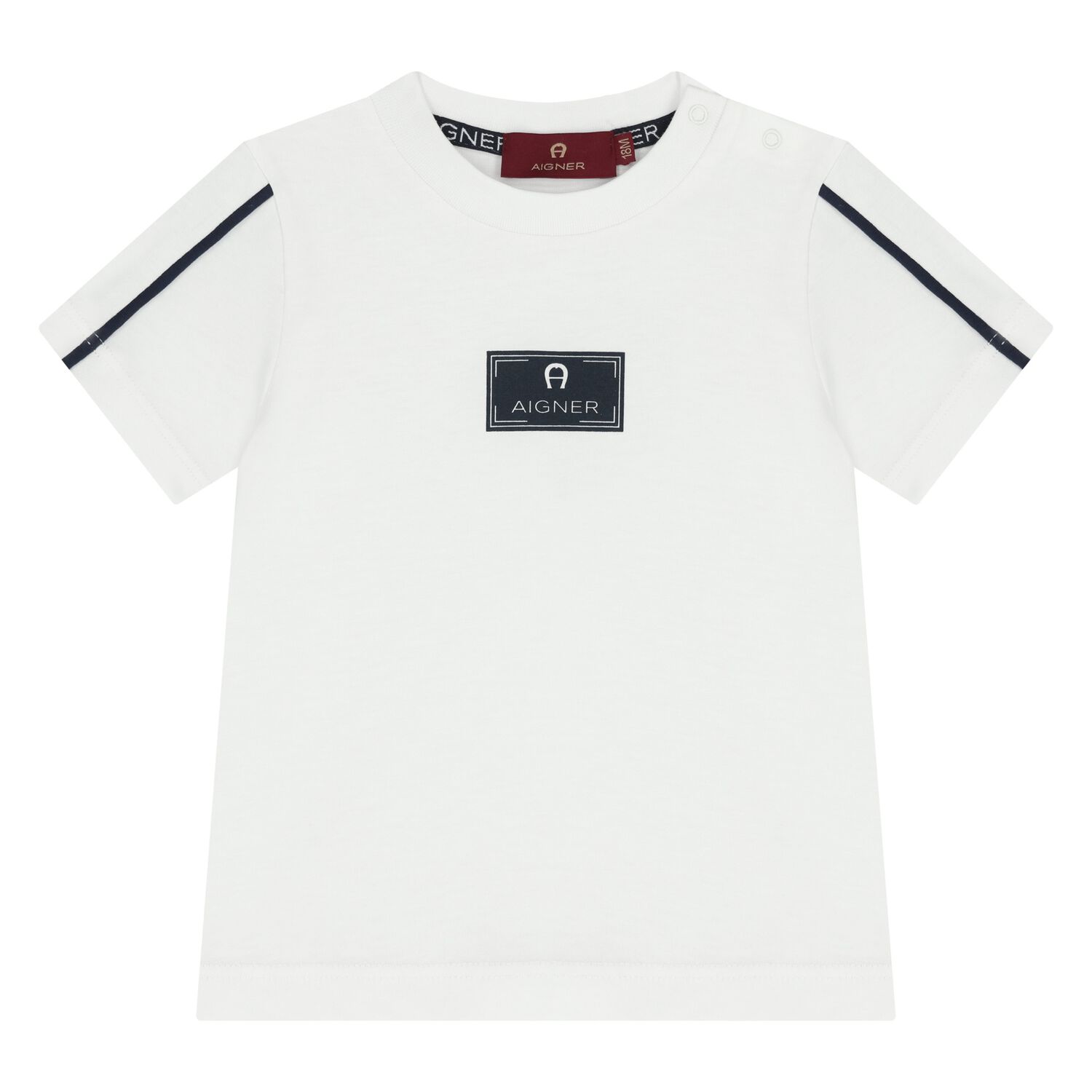 Younger Boys White Logo T-Shirt, 1, hi-res