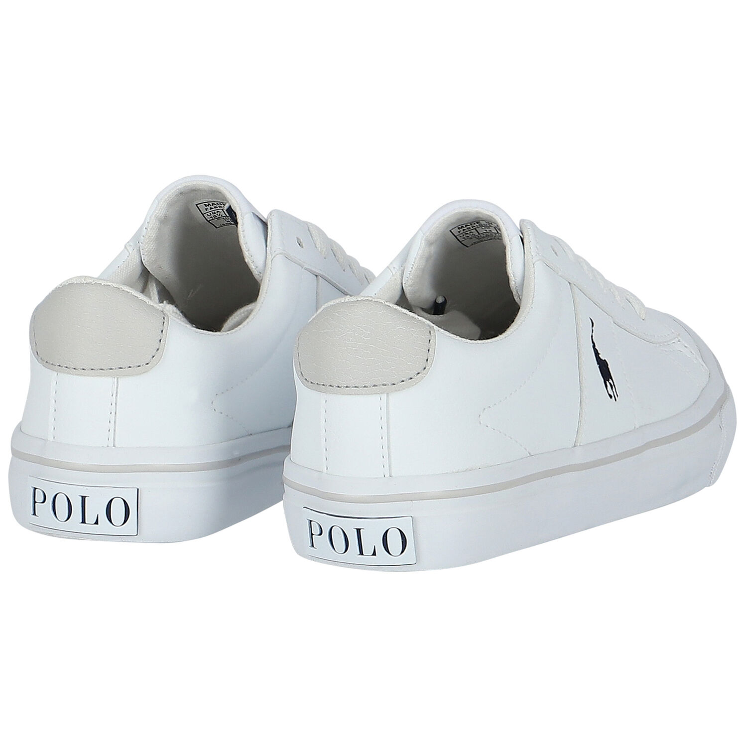 Boys White Logo Trainers, 1, hi-res