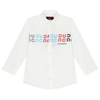 Boys White Logo Shirt
