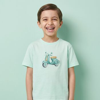 Boys Green Motorbike T-Shirt