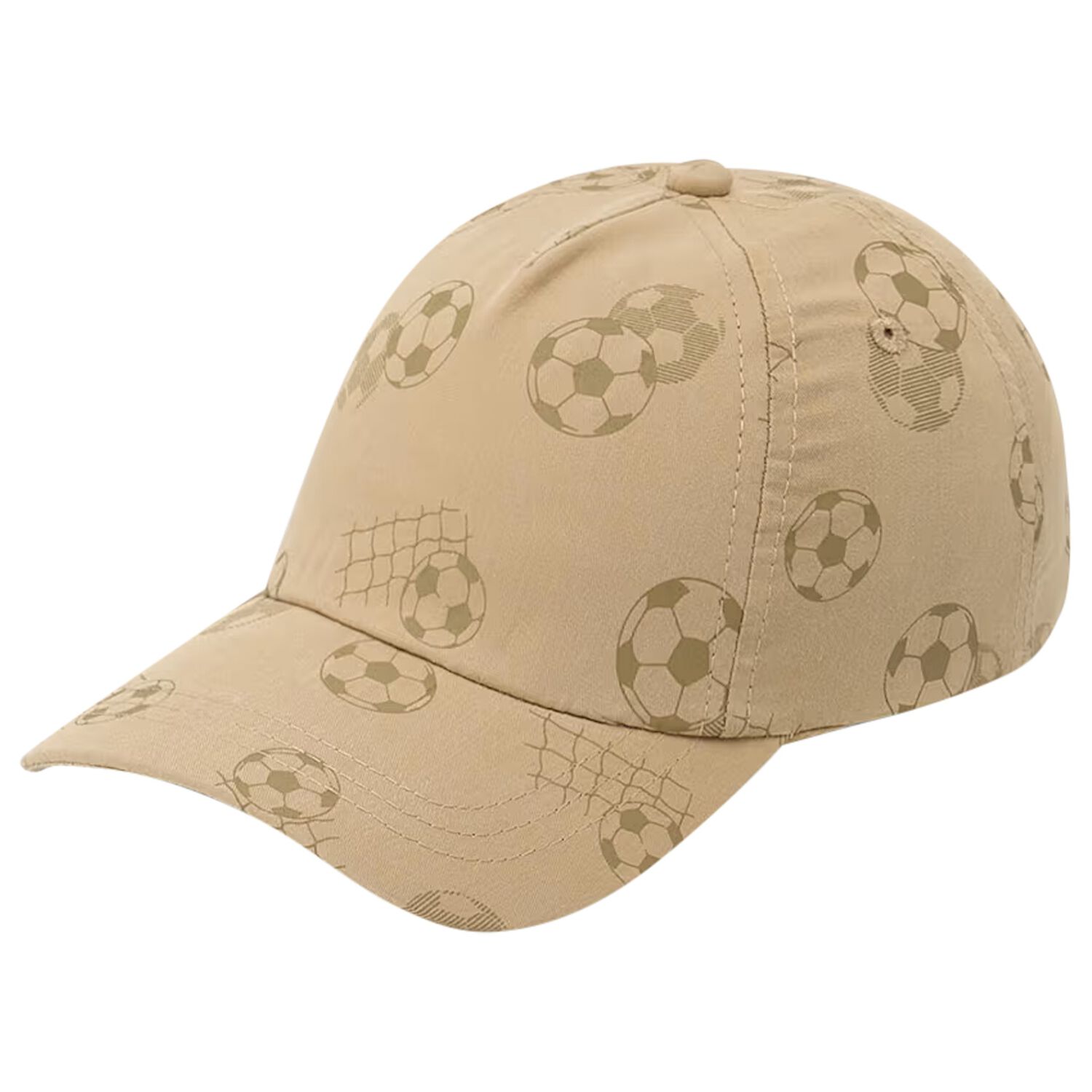Baby Boys Beige Football Cap, 1, hi-res