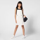 Girls Ivory Pinstripe 2 in 1 Pinafore Dress, 1, hi-res