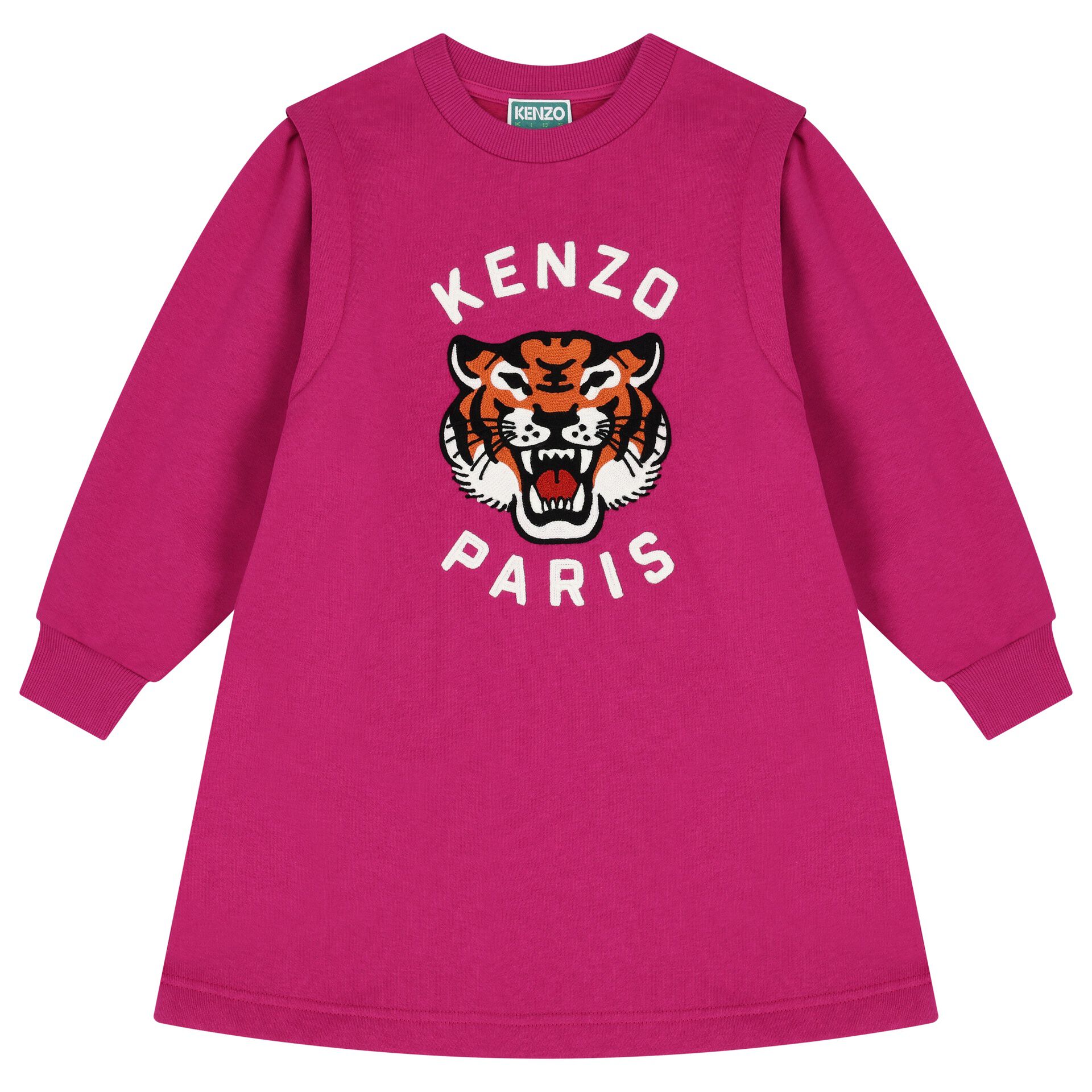 KENZO KIDS Girls Pink Lucky Tiger Logo Sweatshirt Dress Junior Couture USA