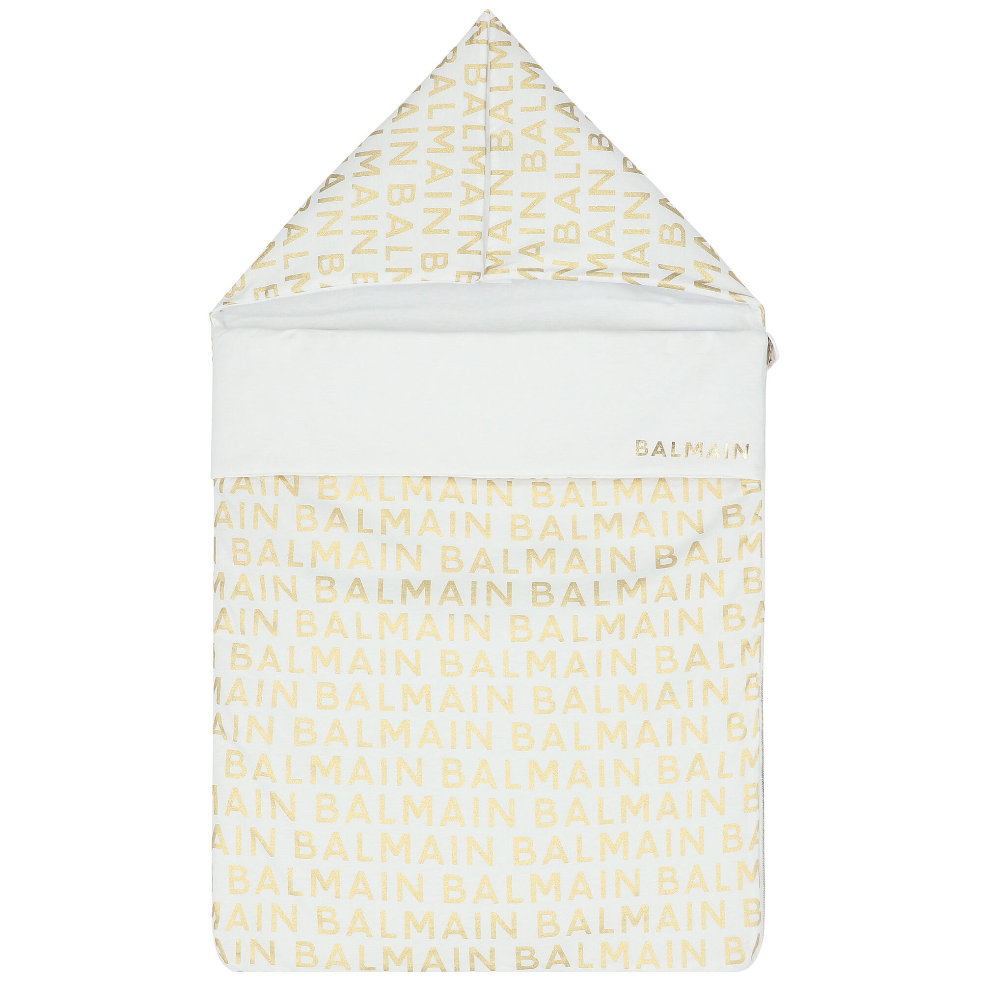 Balmain Kids logo-print cotton sleep bag - White