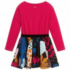 Girls Pink Long Sleeved Dress, 1, hi-res