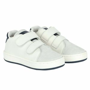 Boys White & Navy Trainers