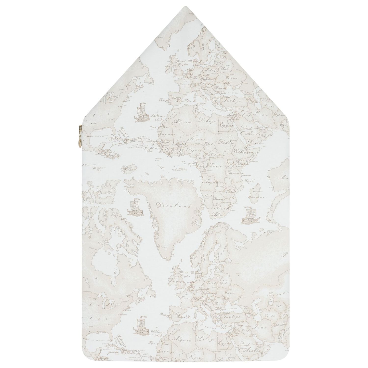 Baby Girls White & Beige Embellished Logo Nest, 1, hi-res