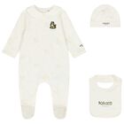 Ivory Tiger Logo Babygrow Gift Set, 1, hi-res