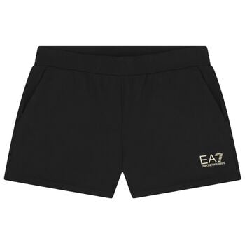 Girls Black Logo Shorts