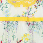 Girls White & Yellow Floral Tulle Dress, 1, hi-res