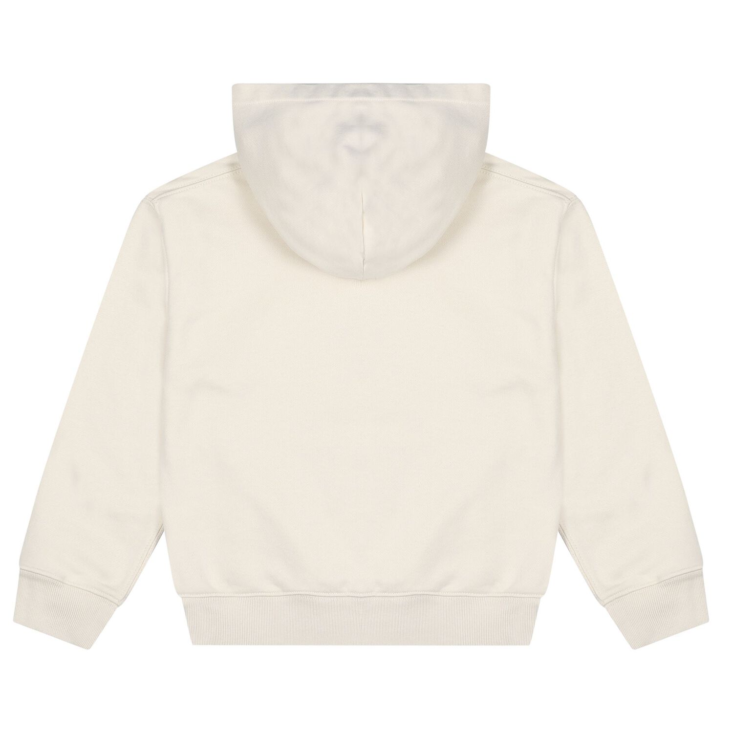 Girls Ivory Patchwork Bear Hooded Top, 1, hi-res