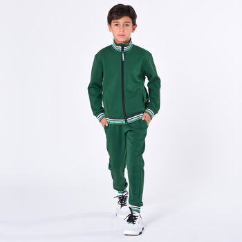 Boys Green Logo Joggers