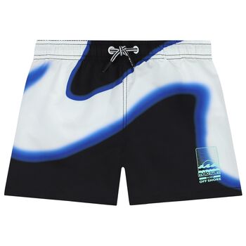 Boys Black & White Swim Shorts