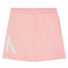 Girls Pink Organic Cotton Logo SKirt, 1, hi-res