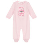 Baby Girls Pink Teddy Bear Babygrow, 1, hi-res