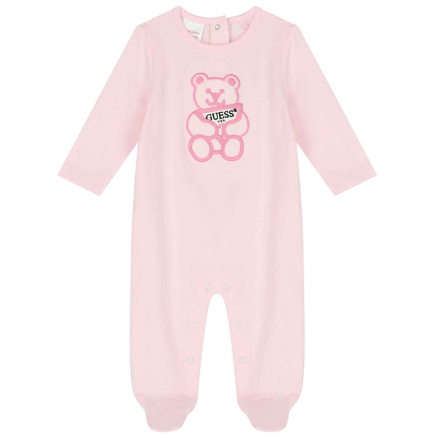 Baby Girls Pink Teddy Bear Babygrow, 1, hi-res