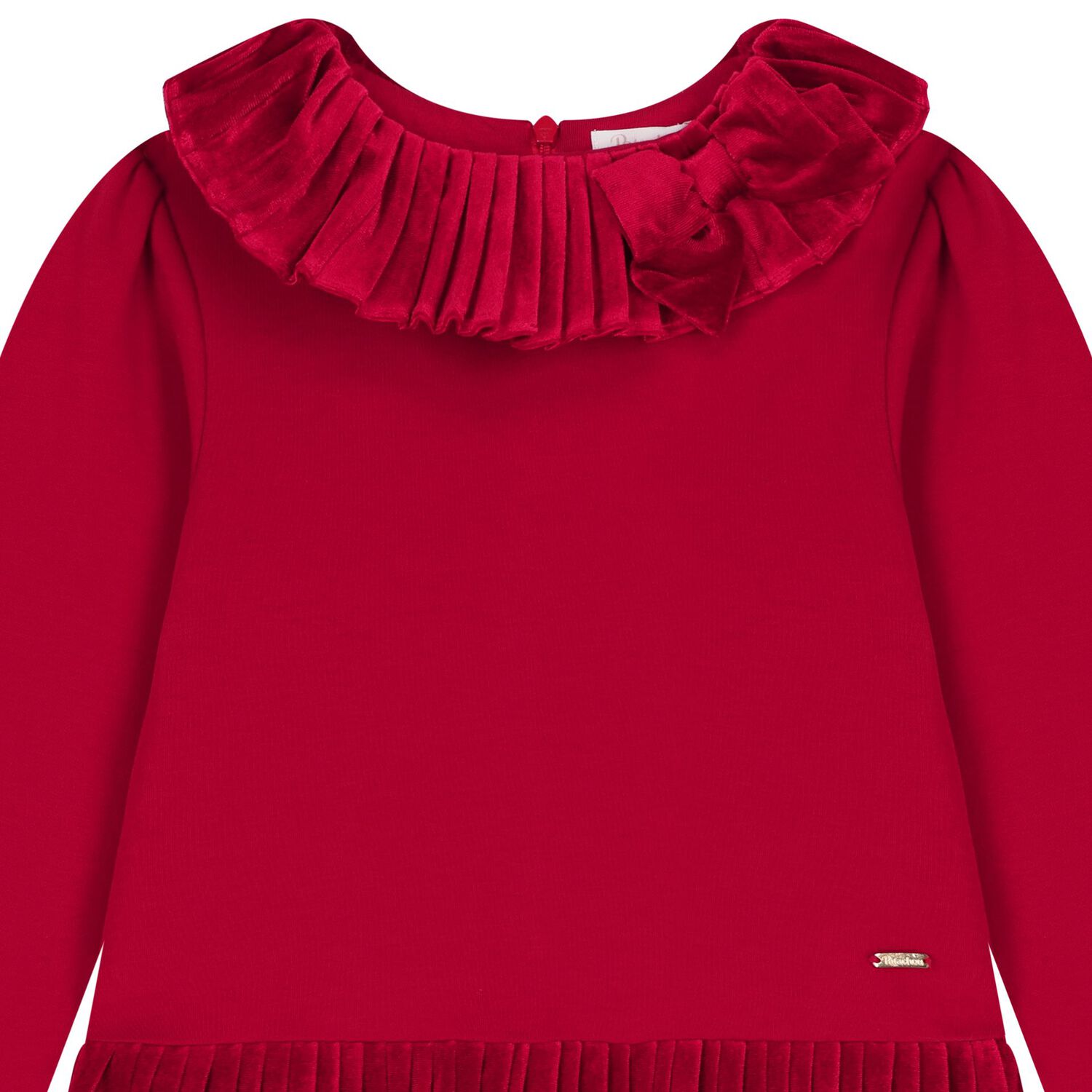Girls Red Pleated Dress, 2, hi-res