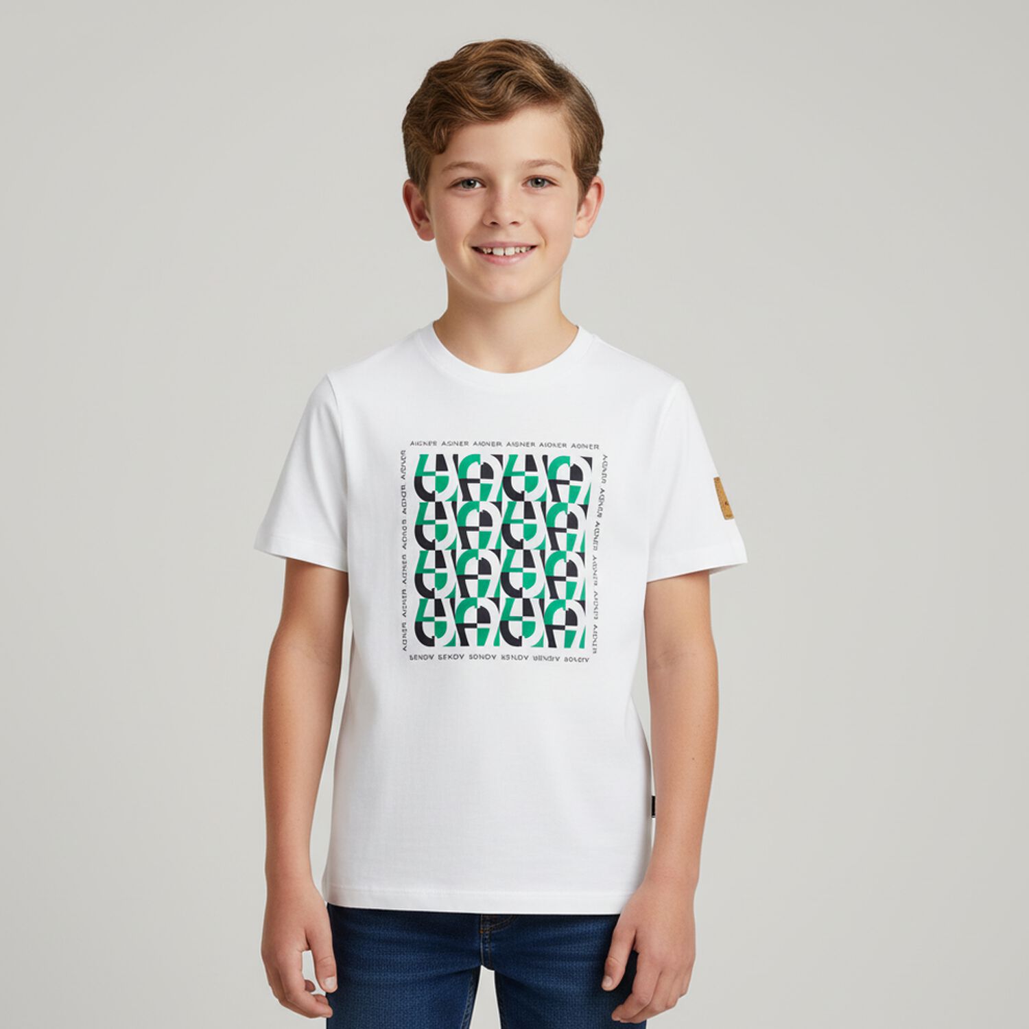 Boys White Logo T-Shirt, 2, hi-res image number null