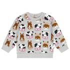 Younger Boys Grey Animals Sweatshirt, 1, hi-res