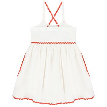 Girls Ivory Strawberry Dress