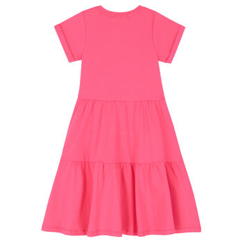 Girls Pink Bear Logo Dress