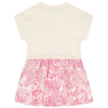 Girls Ivory & Pink Underwater Barocco Dress