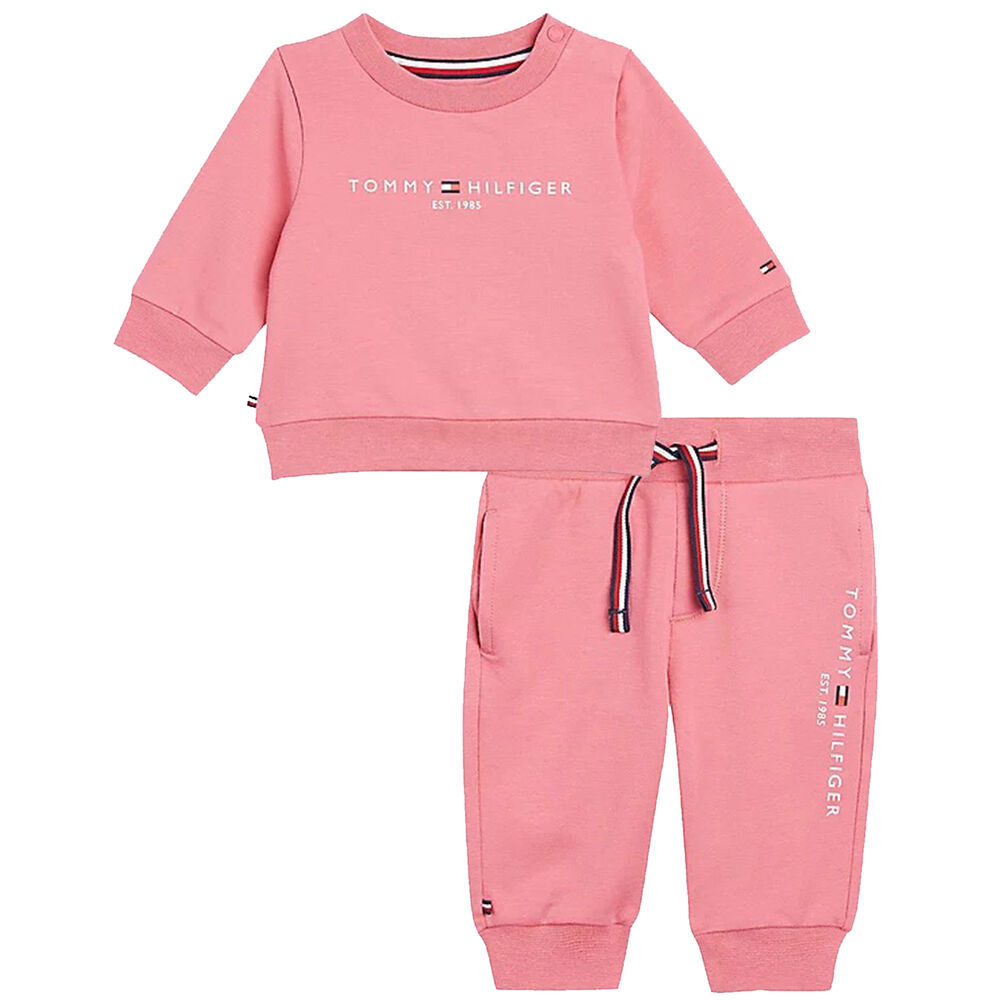 parkere Sorg Koge Tommy Hilfiger Baby Girls Pink Logo Tracksuit | Junior Couture USA