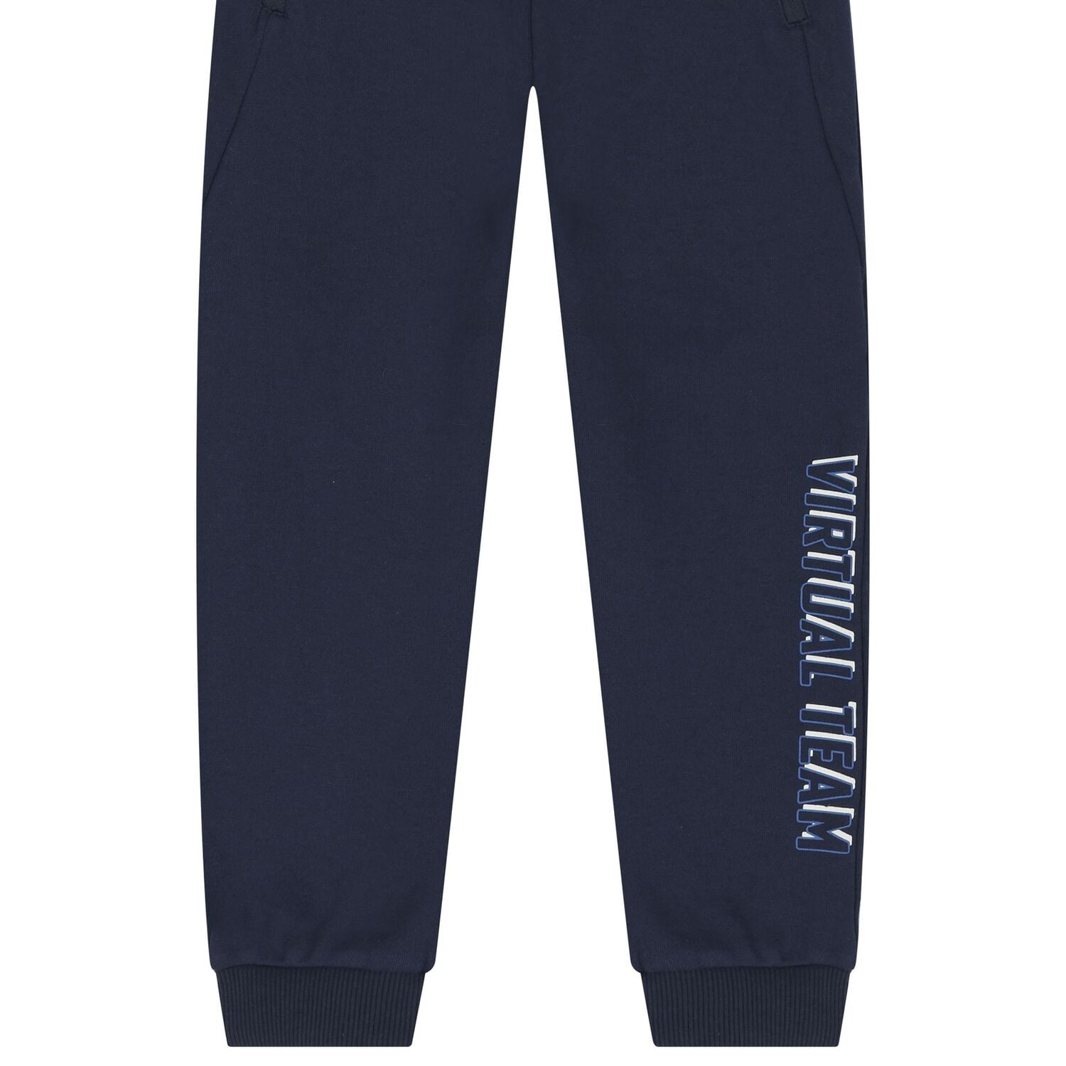 Boys Navy Blue Joggers, 1, hi-res