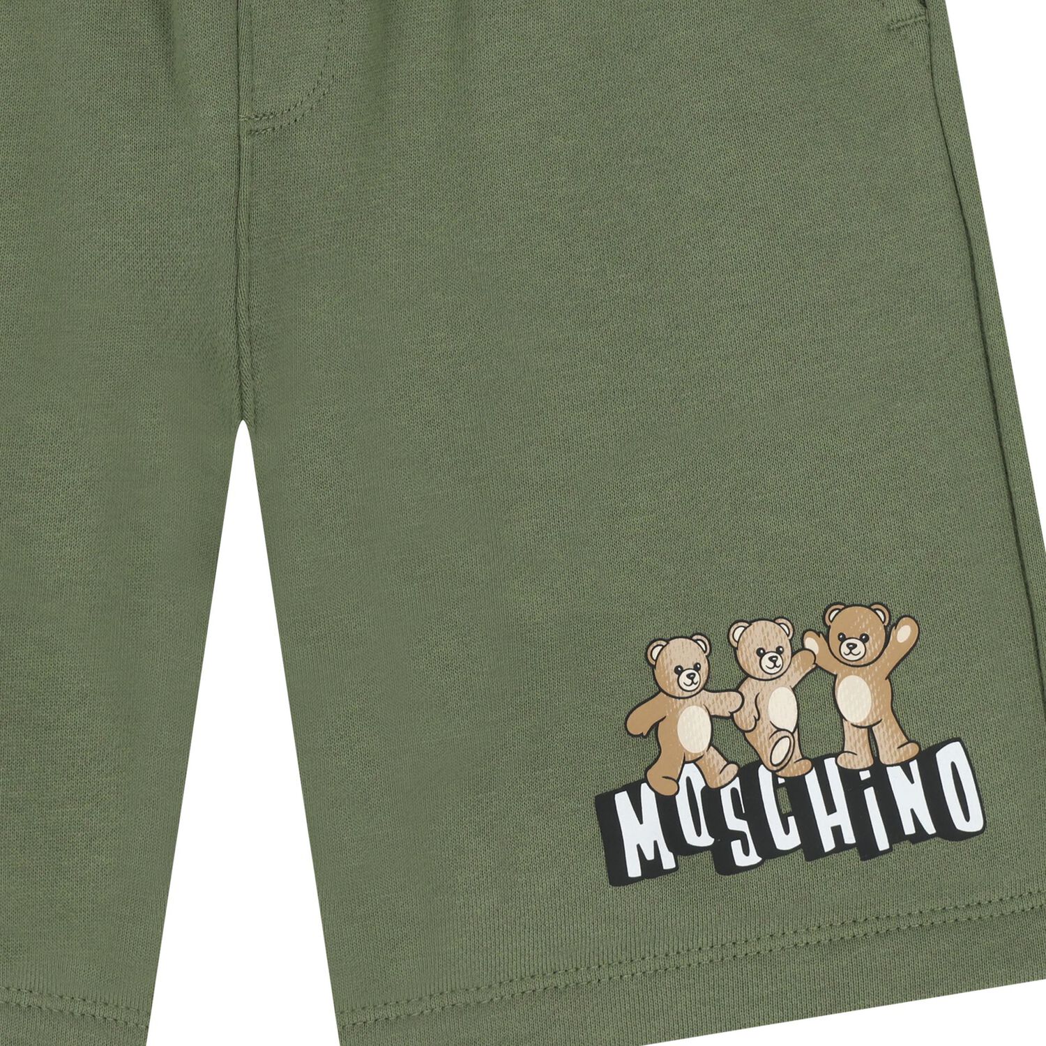 Boys Green Teddy Bear Logo Shorts, 2, hi-res