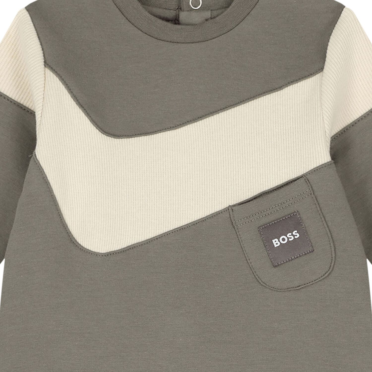 Baby Boys Grey Logo Babygrow, 1, hi-res