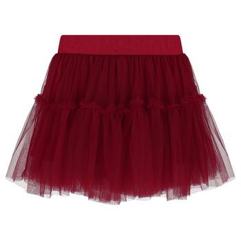 Girls Red Logo Tulle Skirt