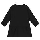 Girls Black Logo Dress, 2, hi-res
