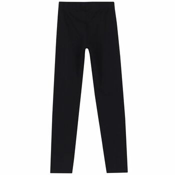 Girls Black Logo Leggings