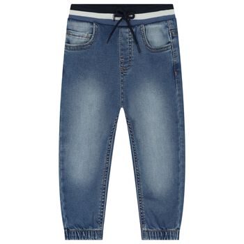 Younger Boys Blue Denim Joggers