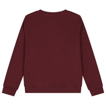 Boys Burgundy Teddy Bear Logo Sweatshirt