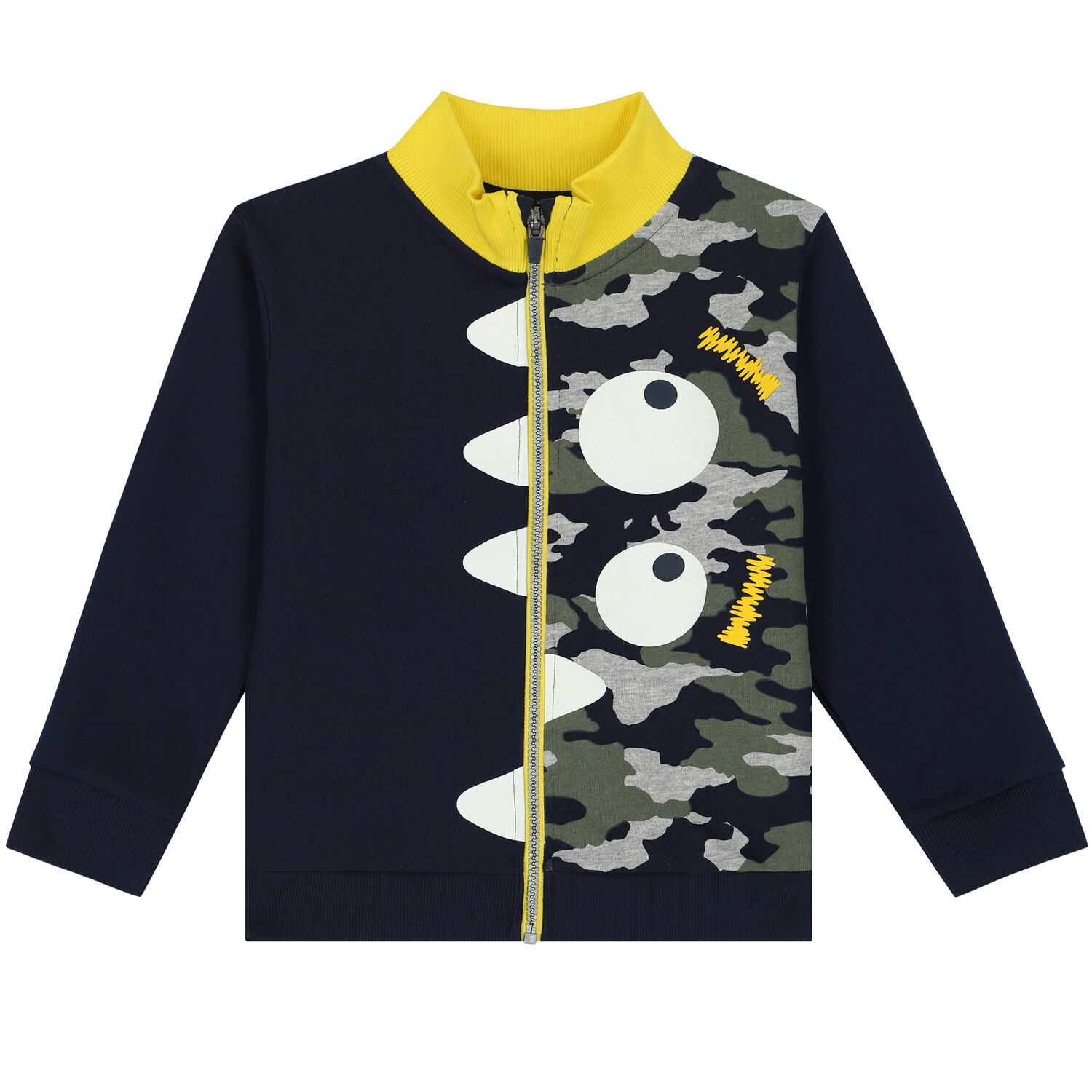 Boys Navy & Green Camouflaged Tracksuit, 1, hi-res image number null